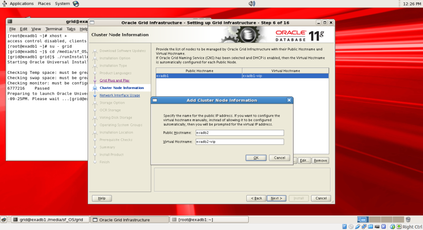 exadb1 [Running] - Oracle VM VirtualBox_166